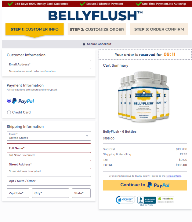 Bellyflush Official Website Secure Order Page